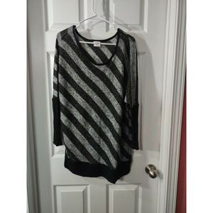 Impulsive Sweater Plus Size 2X Black And Gray Stripes